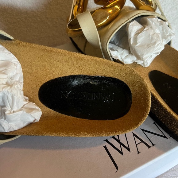 JW Anderson Beige Chain Slides 37 - Picture 9 of 16